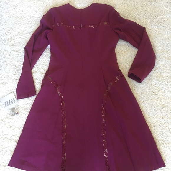 Anne Klein Lace Combo Cowl Neck Fit and Flare - Picture 5 of 7